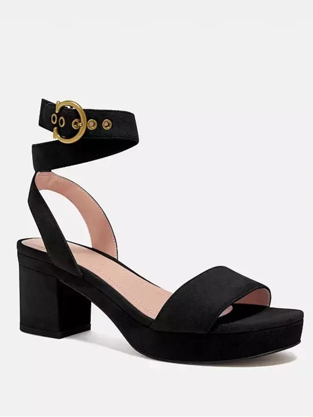 🆕{Coach} Serena Velvet Block Heel Sandals